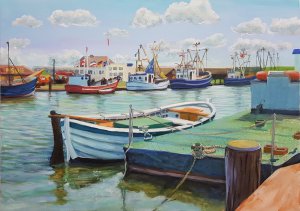 Hafen mit Kuttern und Booten